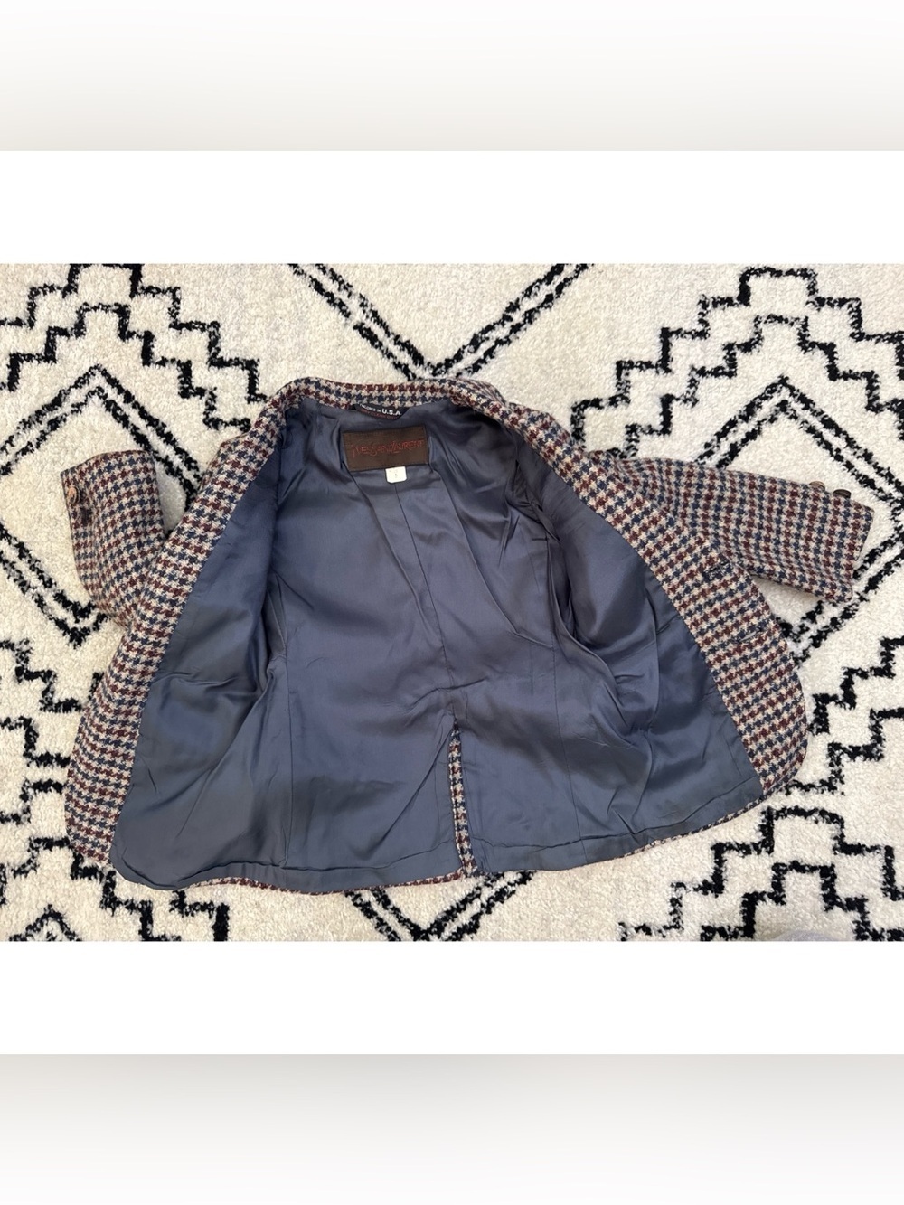 Vintage Yves Saint Laurent YSL Houndstooth Boys Blazer Size 6 - Picture 3 of 7